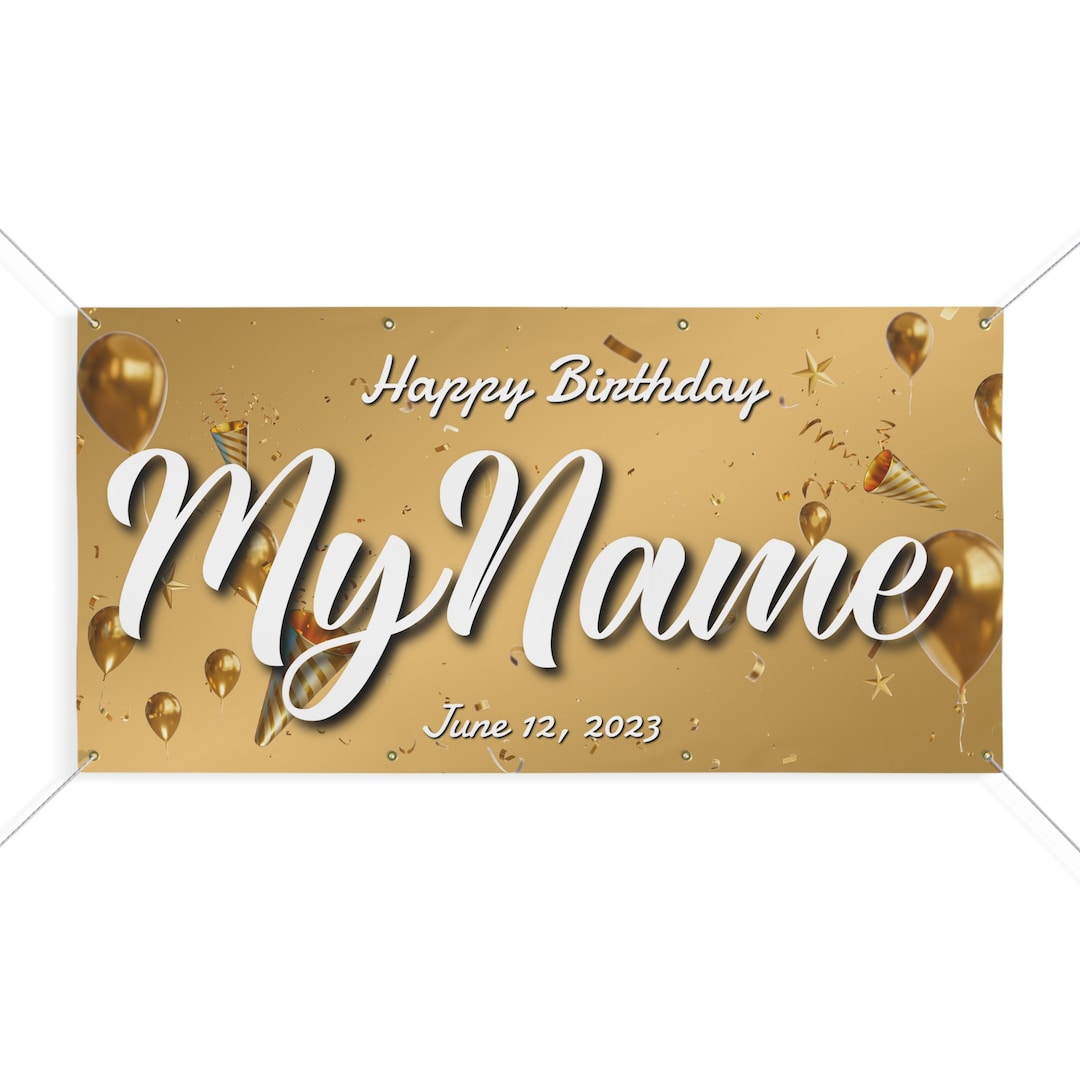 Custom Birthday Banner, Happy Birthday Banner Personalized With Your