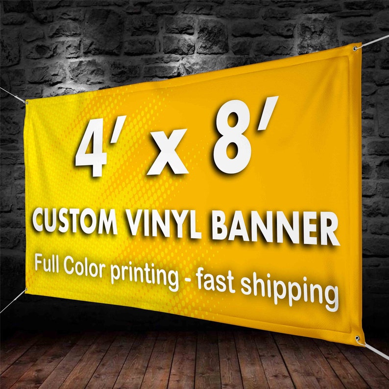 4x8' Custom Banners Vinyl Banner printing 13oz full Etsy