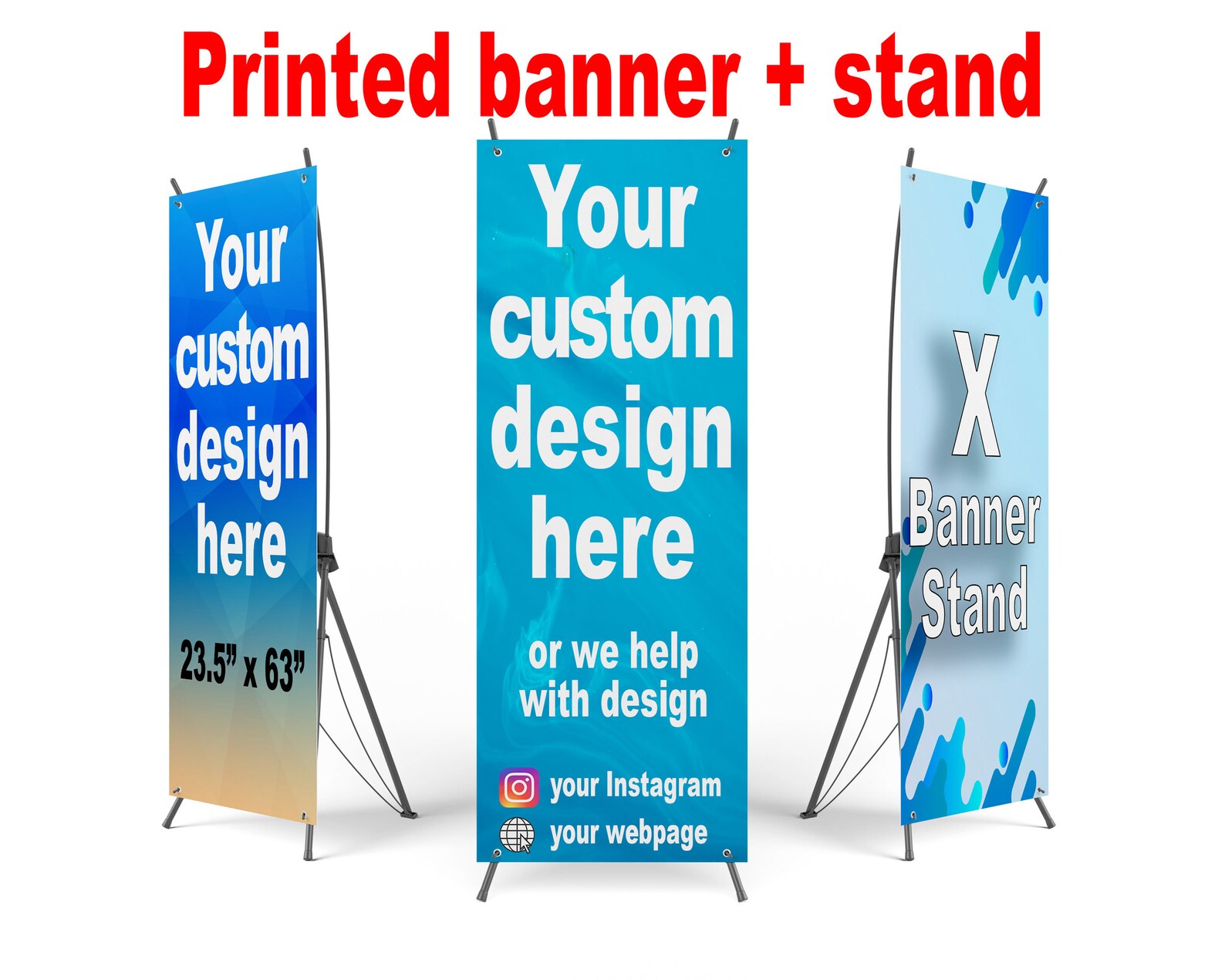 Custom Full Color Banner Stand Xstyle for Indoor/outdoor for Etsy
