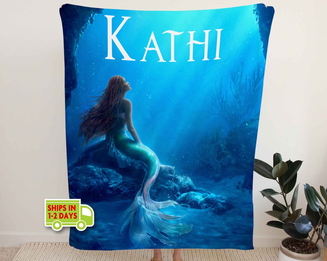 The Little Mermaid Blanket Personalized With Your Name Custom Printed