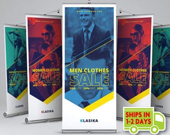 Retractable Banner, Custom Roll Up Banner Stand, Pop Up Banner Pop Up shop Banner, Custom Banner Sign Display Retractable Printing Rollup