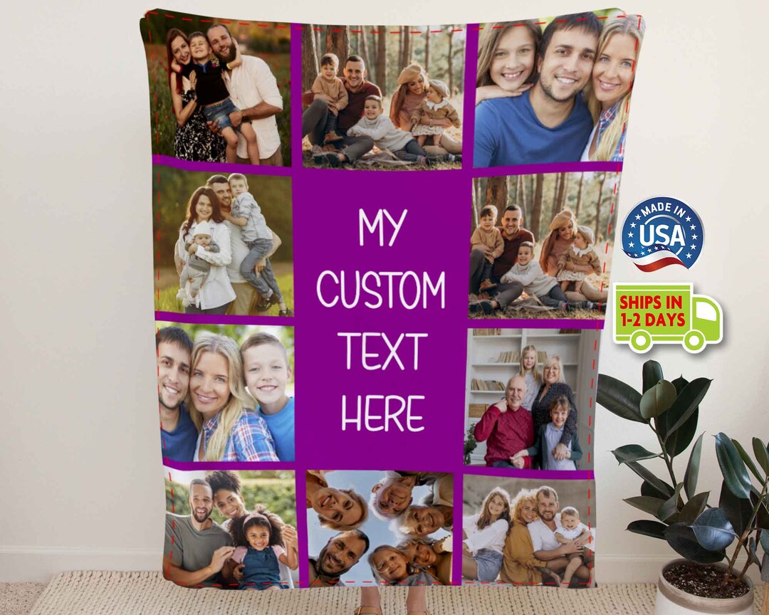 Personalized Blankets for Teens, Customizable Photo Blanket, Custom