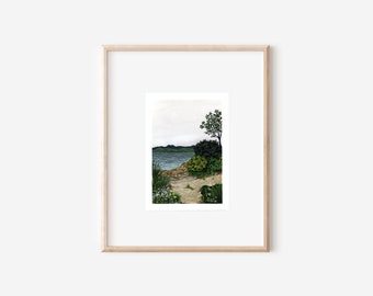 Landscape Gouache Painting Landscape Painting Nature Mountain Painting New Zealand Painting Gouache Print titled "New Zealand Landscape"