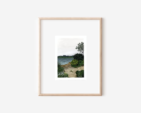 Landscape Gouache Painting Landscape Painting Nature Mountain Painting New Zealand Painting Gouache Print titled "New Zealand Landscape"