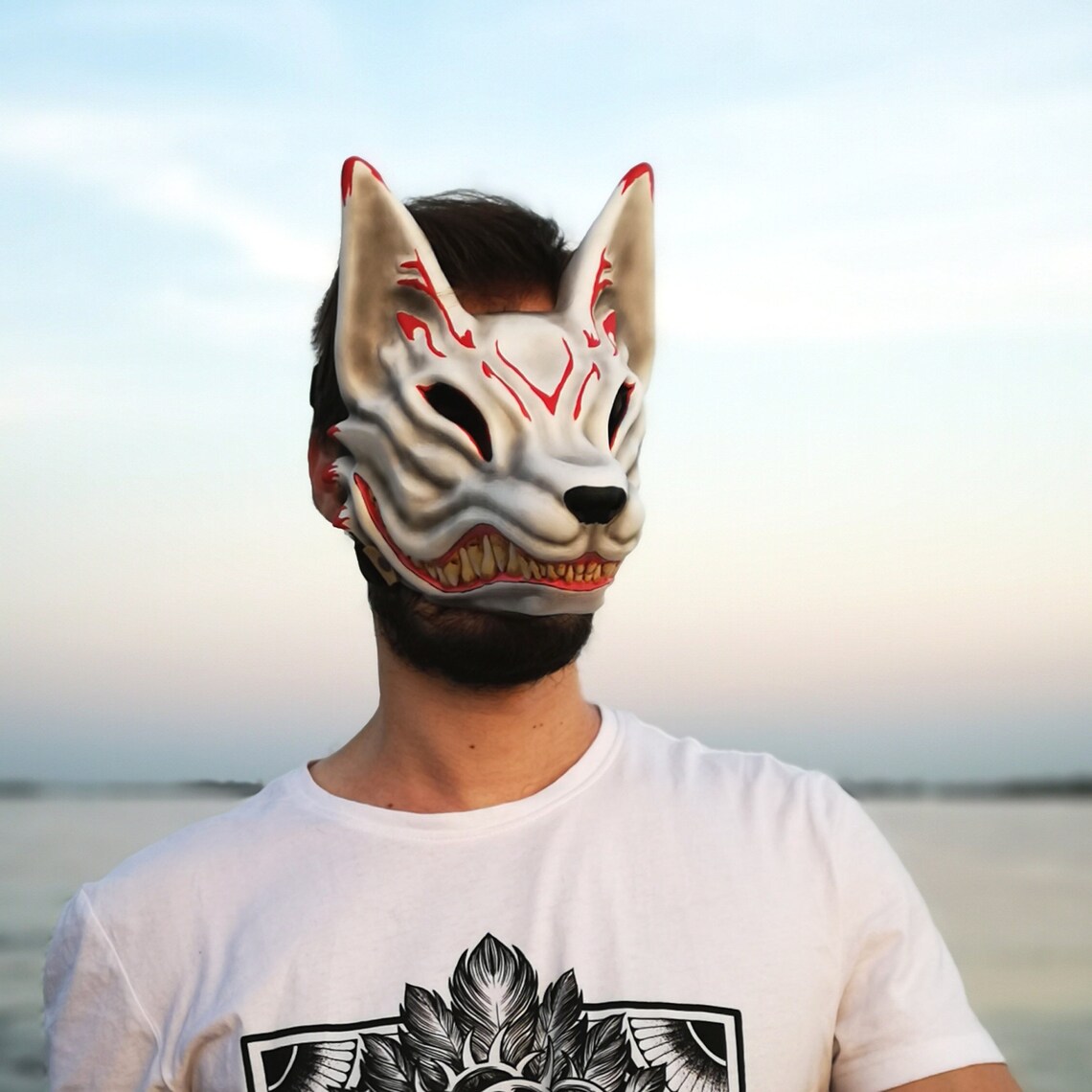 Custom Kitsune mask for Halloween Made to order Japanese Etsy