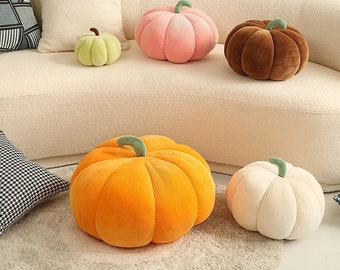 Decorative Pumpkin Plush Cushion Kawaii Plushies Pillows Cute Soft Stuffed Pumpkin Holidays Props Decorative Throw Pillow Kid Pets Toys