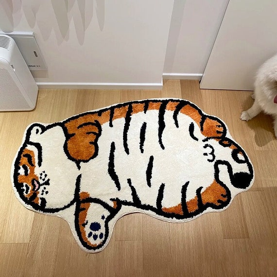 Cute Furry Rug Cartoon Cat Kid Carpet For Bedroom Non-slip Bedside