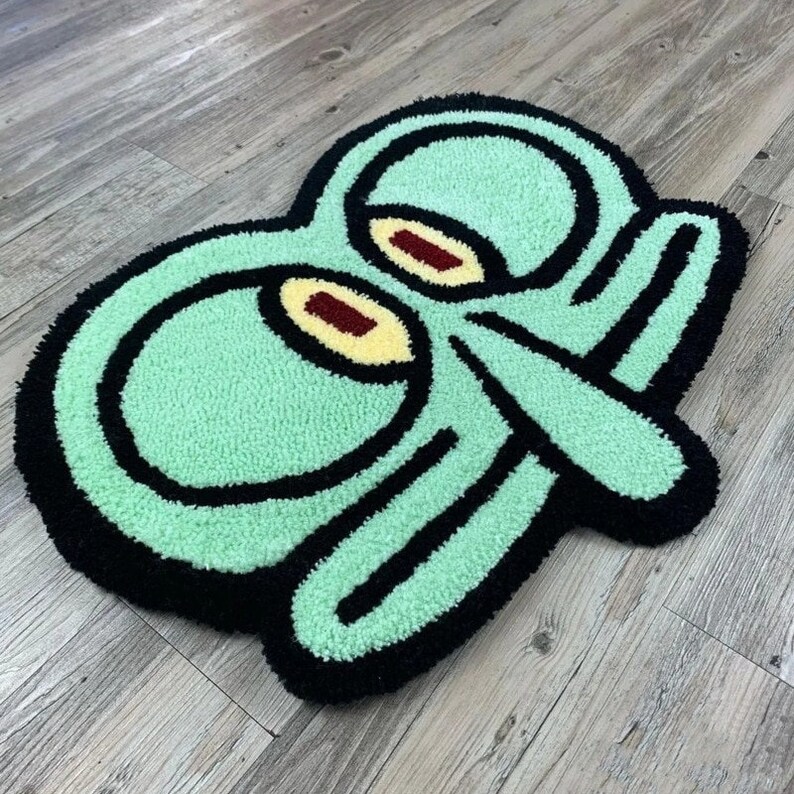 Soft Squidward Rug Spongebob Cartoon Bathroom Doormat Entrance Etsy