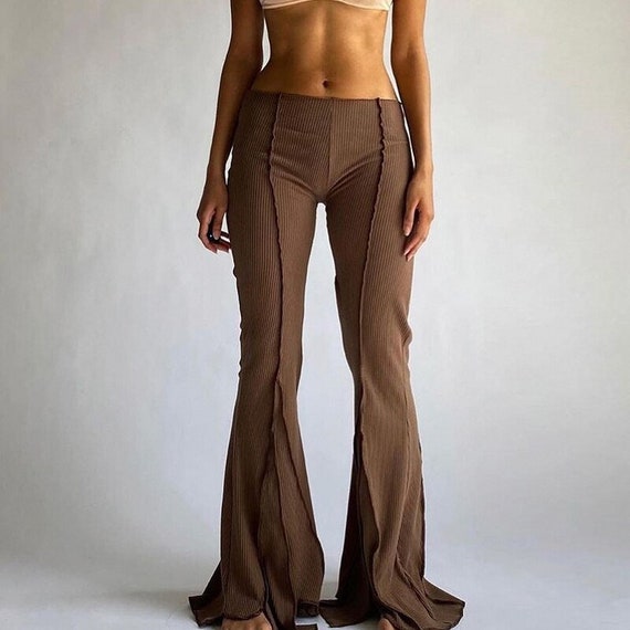 Womens Vintage Pants Hippie Low Waist 