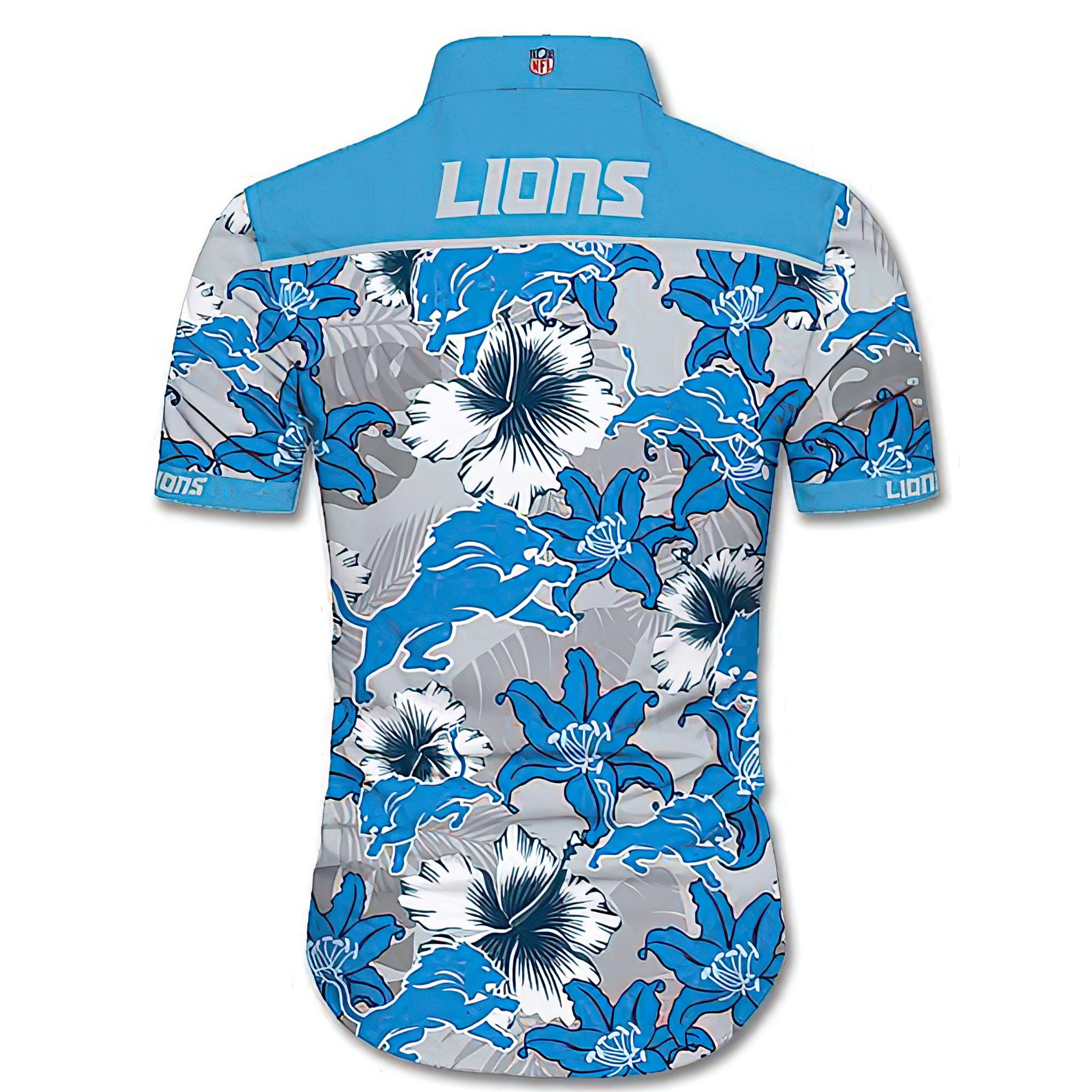 Detroit Lions NFL Hawaiian Shirt Tropical Flower Short Sleeve | Etsy