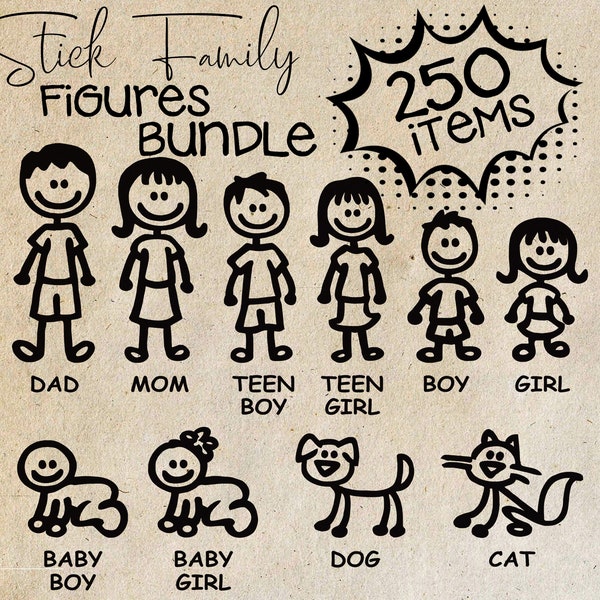 Stick Family Figures Bundle