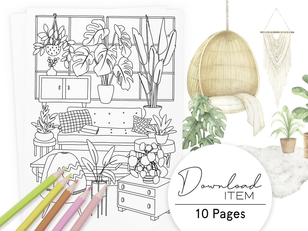 Plant Coloring Pages for Adults: "crazy Plant Lady" Set 2 of 5 ...