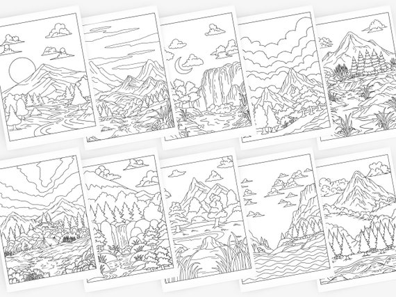 Peaceful Palette: Mindfulness Coloring Book for Adults | Anxiety Relief & Stress Reduction with Relaxing Large-Print Scenery Designs | Perfect for .