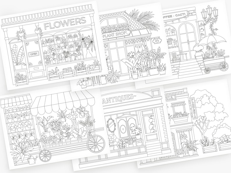 Plant Coloring Pages for Adults my Little Plant Shop, Printable PDF