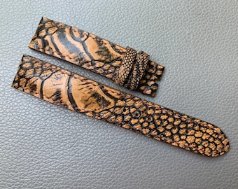 Brown Leg Ostrich leather watch strap band, Handmade Watch Strap Band Match All Watches, Custom Watch Strap Band 26mm 24mm 22mm 20mm 18mm