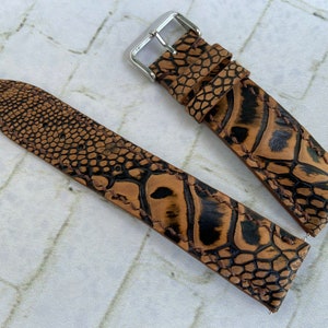 26mm 24mm 22mm 21mm 20mm 19mm 18mm 16mm Brown Leg Ostrich leather watch strap band