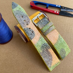 Multi Color Genuine Stingray Leather Watch Strap Band, Leather Watch Strap, Handmade Watch Strap Band, Custom Strap