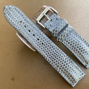 26mm 24mm 22mm 21mm 20mm 19mm 18mm 16mm Gray Lizard leather watch strap band, leather wrist watch band, handmade watch strap bracelet