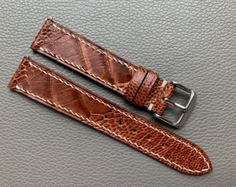 Brown Leg Ostrich Leather Watch Strap Band, Handmade Watch Strap Band Match All Watches, Custom Watch Strap Band 26mm 24mm 22mm 20mm, 18mm