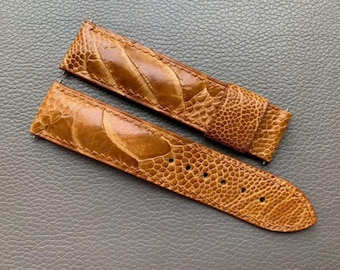 Beige Leg Ostrich leather watch strap band, Handmade Watch Strap Band Match All Watches, Custom Watch Strap Band 18mm 20mm 22mm 24mm 26mm
