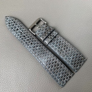 GRAU echtes SCHLANGE Leder Uhrenarmband, Leder Uhrenarmband, handgemachtes Uhrenarmband, Custom Strap 26mm 24mm 22mm 20mm 18mm 16mm