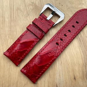 26mm 24mm 22mm 21mm 20mm 19mm 18mm 16mm Red Leg Ostrich leather watch strap band