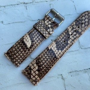 Uhrenarmband aus Pythonleder, handgefertigtes Uhrenarmband für alle Uhren 26mm 24mm 22mm 20mm 18mm 16mm