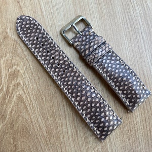 Graues Schlangen Lederarmband Band, Uhrenarmband aus Leder, Uhrarmband Band 26mm 24mm 23mm 22mm 21mm 20mm 18mm 16mm
