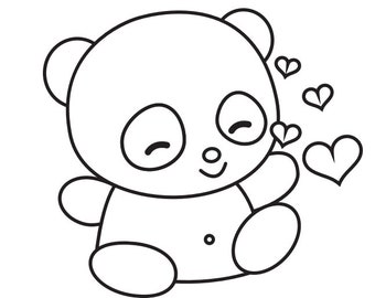 Panda Coloring Page Etsy