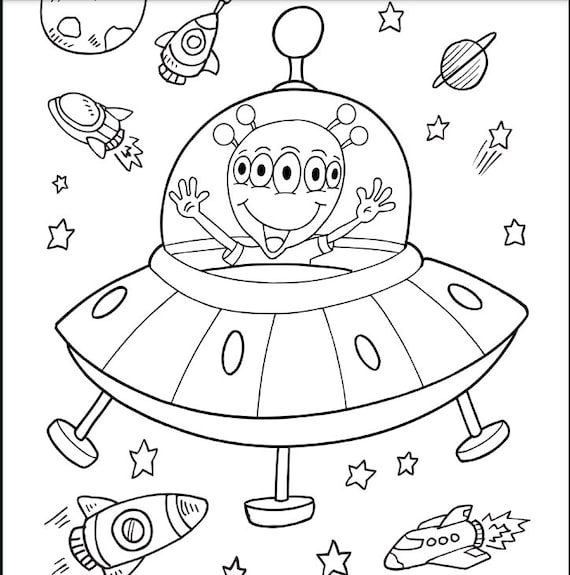 45 Page Fun Outer Space Coloring Pages - Etsy Canada