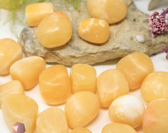 Yellow Calcite Tumbled Stone - Healing Crystals Yellow Calcite Pocket Stones - Polished Yellow Gemstone For Crystal Gifts 24g-60g