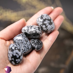 Snowflake Obsidian Tumbled Stone - Healing Crystals Obsidian Pocket Stones - Polished Obsidian Gemstone For Crystal Gifts
