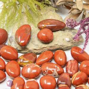 Red Jasper Tumbled Stone - Healing Crystals Red Jasper Pocket Stones - Polished Jasper Gemstone For Crystal Gifts