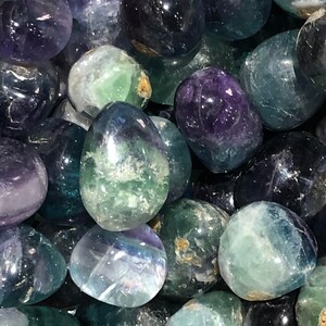 Extra Large Size Natural Fluorite Tumbled Stone - Healing Crystals Fluorite Pocket Stones - Polished Fluorite Gemstone For Crystal Gifts