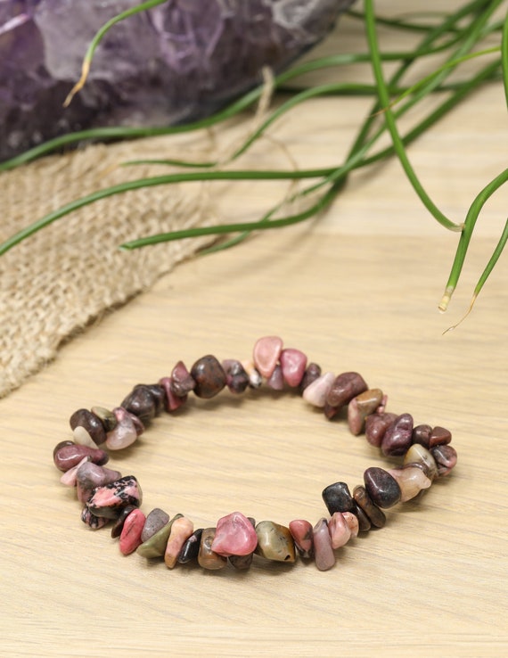 Helping Bands Love Bracelet – Rose Quartz, Rhodochrosite, Rainbow Moonstone  & Rhodonite – In The Cavern