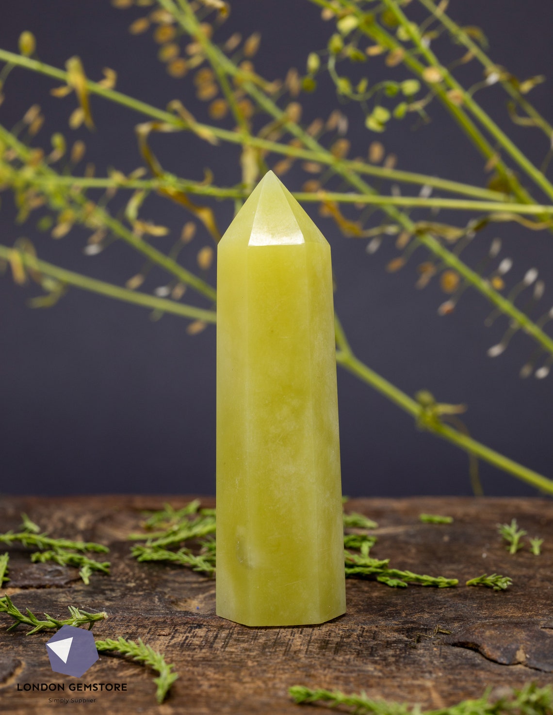 Natural Lemon Jade Crystal Point Yellow Jade Tower for Etsy