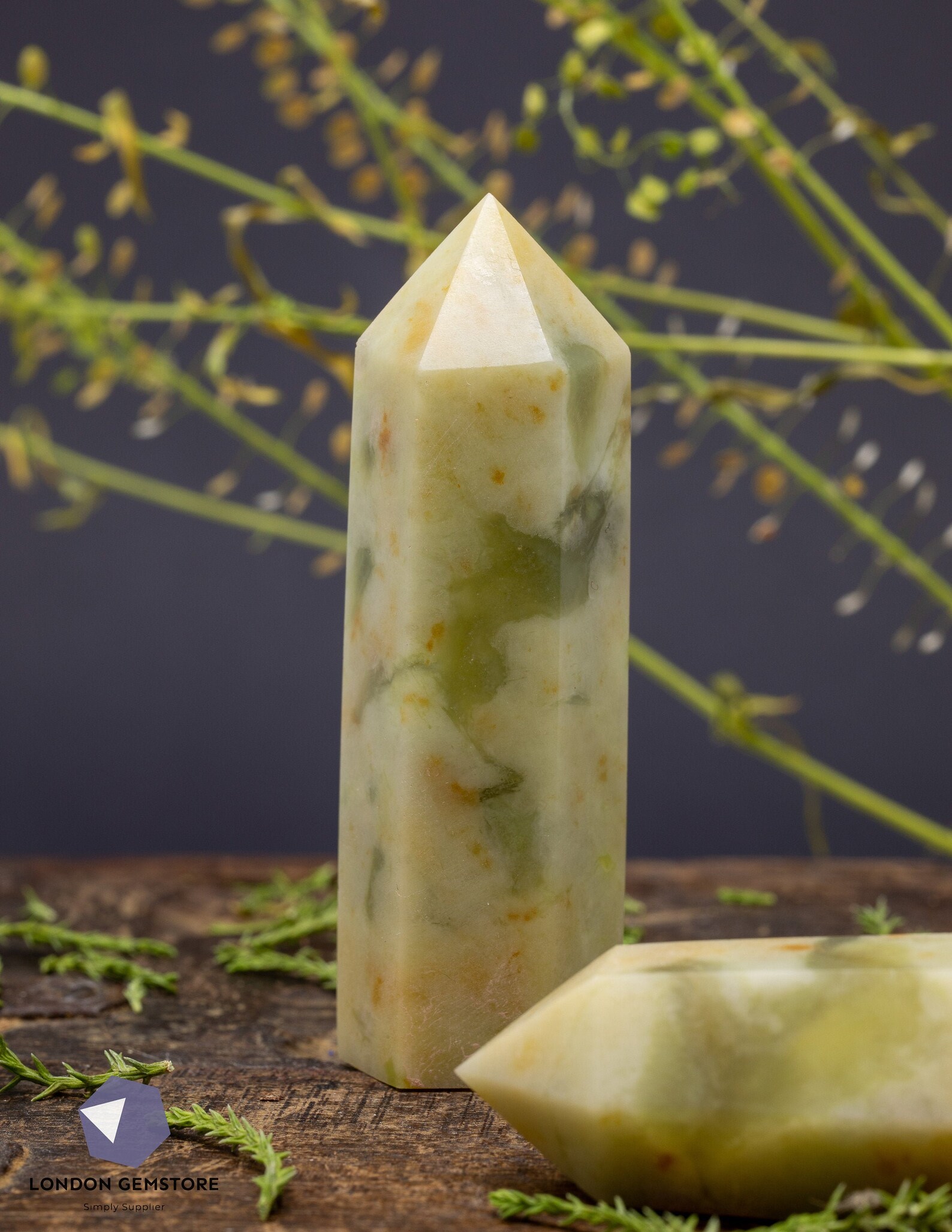 Natural Flower Jade Crystal Point Flower Jade Tower for Etsy