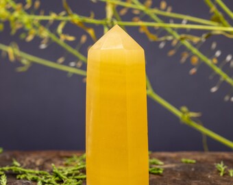 Yellow Aventurine Quartz Tower for Creativity, Anxiety & Migraine - Crystal Point for Courage and Strength