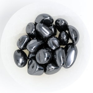 Natural Hematite Tumbled Stone - Healing Crystals Hematite Pocket Stones - Polished Hematite Gemstone For Crystal Gifts