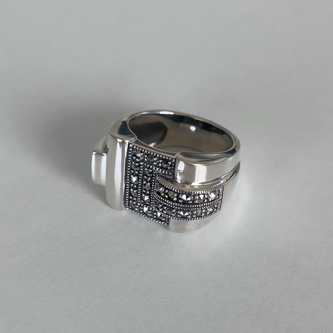 Bague Ancienne Argent Massif & Cristal De Roche - Taille 54 - Occasion