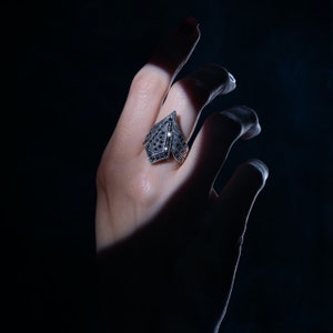 Art Deco-ring med naturliga markasitstenar - sterlingsilverring - vintagestil bild 6