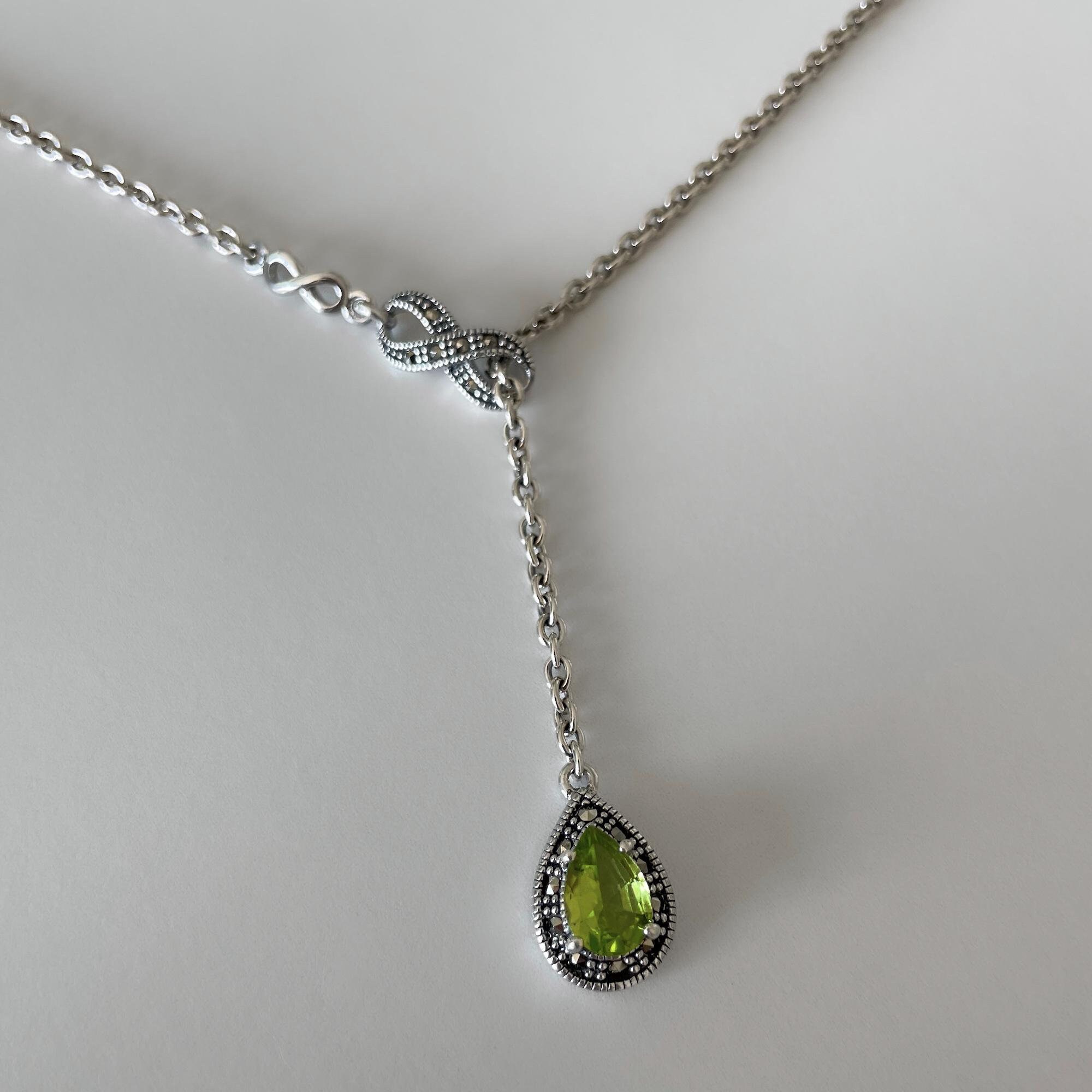 Collier Long Pour Femme En Argent 925 - Perles De Rivière Et Péridot Naturel Vert, 98 Cm, Neuf Avec étiquettes