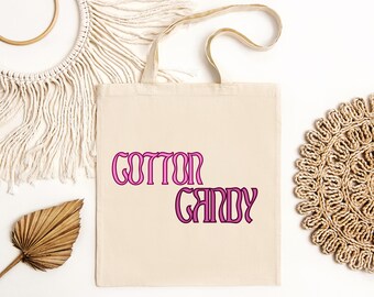 Sac fourre-tout bio et écologique pour barbe à papa, Sac fourre-tout de bonbons, Cadeau mignon pour les amateurs de sacs fourre-tout, Sac réutilisable, Cartable, Sac à provisions