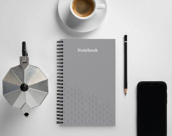 Aesthetic Spiral Notebook, A5 Dotted Journal, Cute Office Supplies, Stationary Gift, School & Work Notebook, Grey Elegance