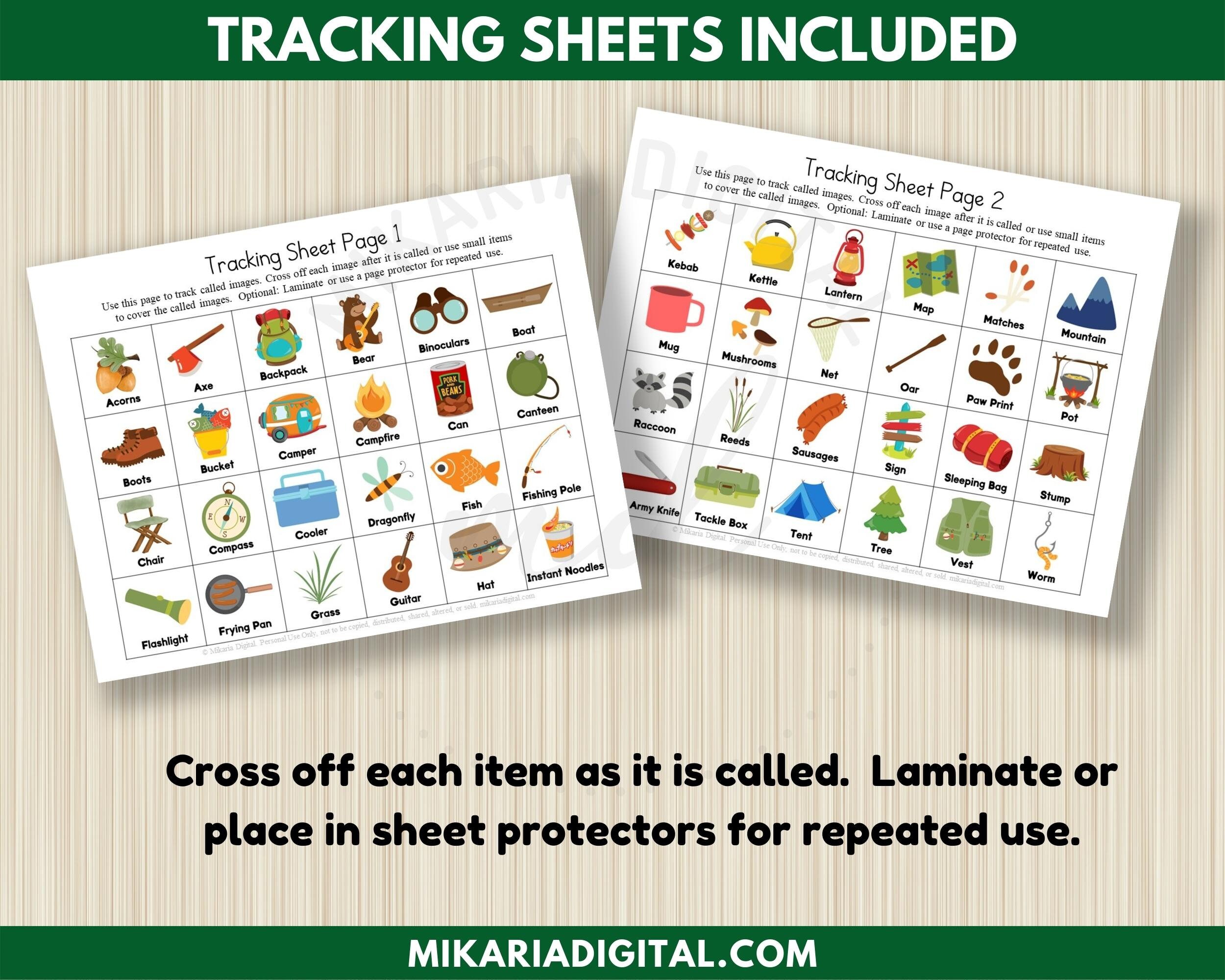 Camping Bingo Cards Printable Camping Birthday Game Camping Etsy