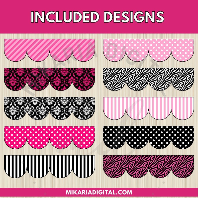 Pink Bulletin Board Borders Classroom Decor Printable, Pink Decorations