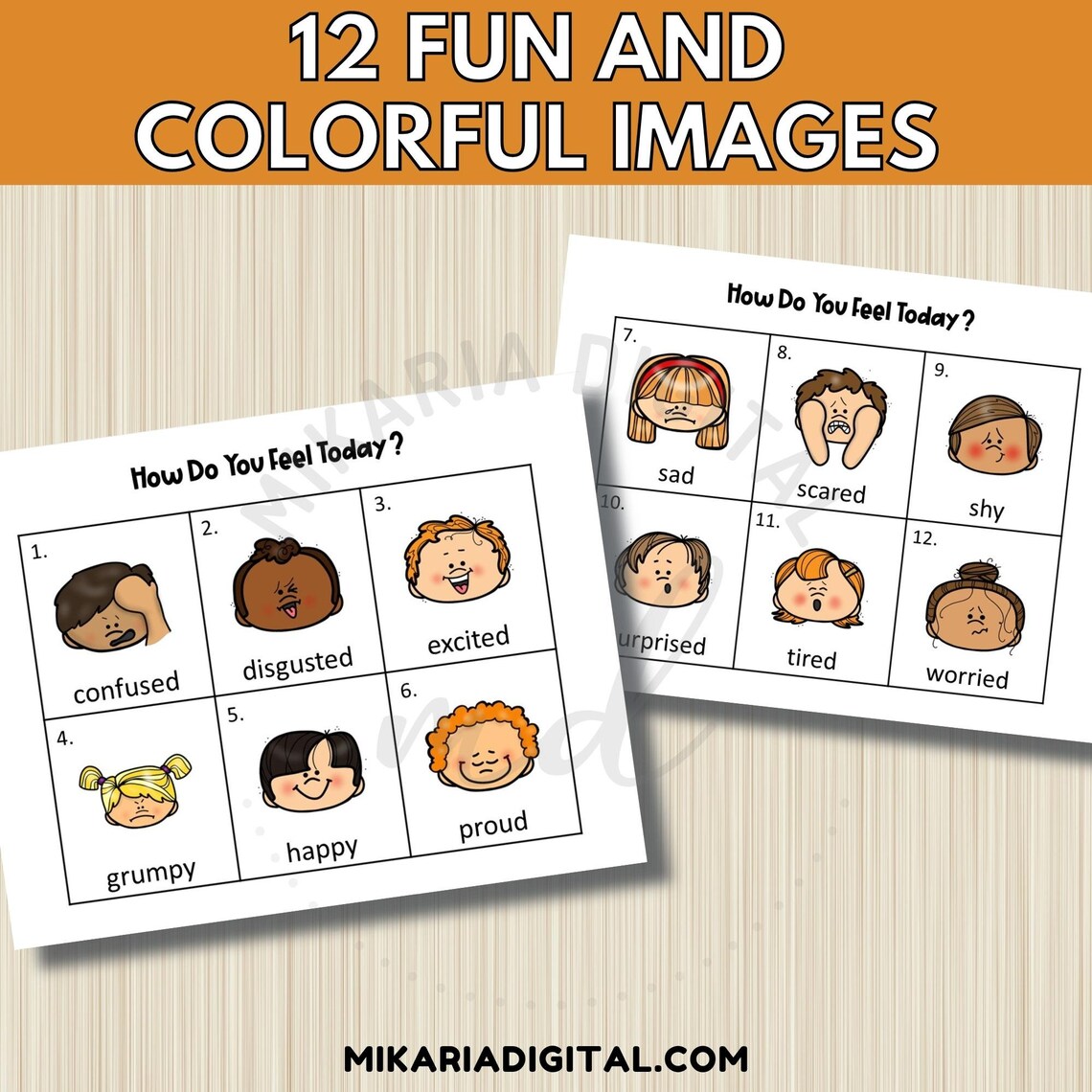 Emotions Flashcards for Kids, Preschool Writing Activity, Write the ...