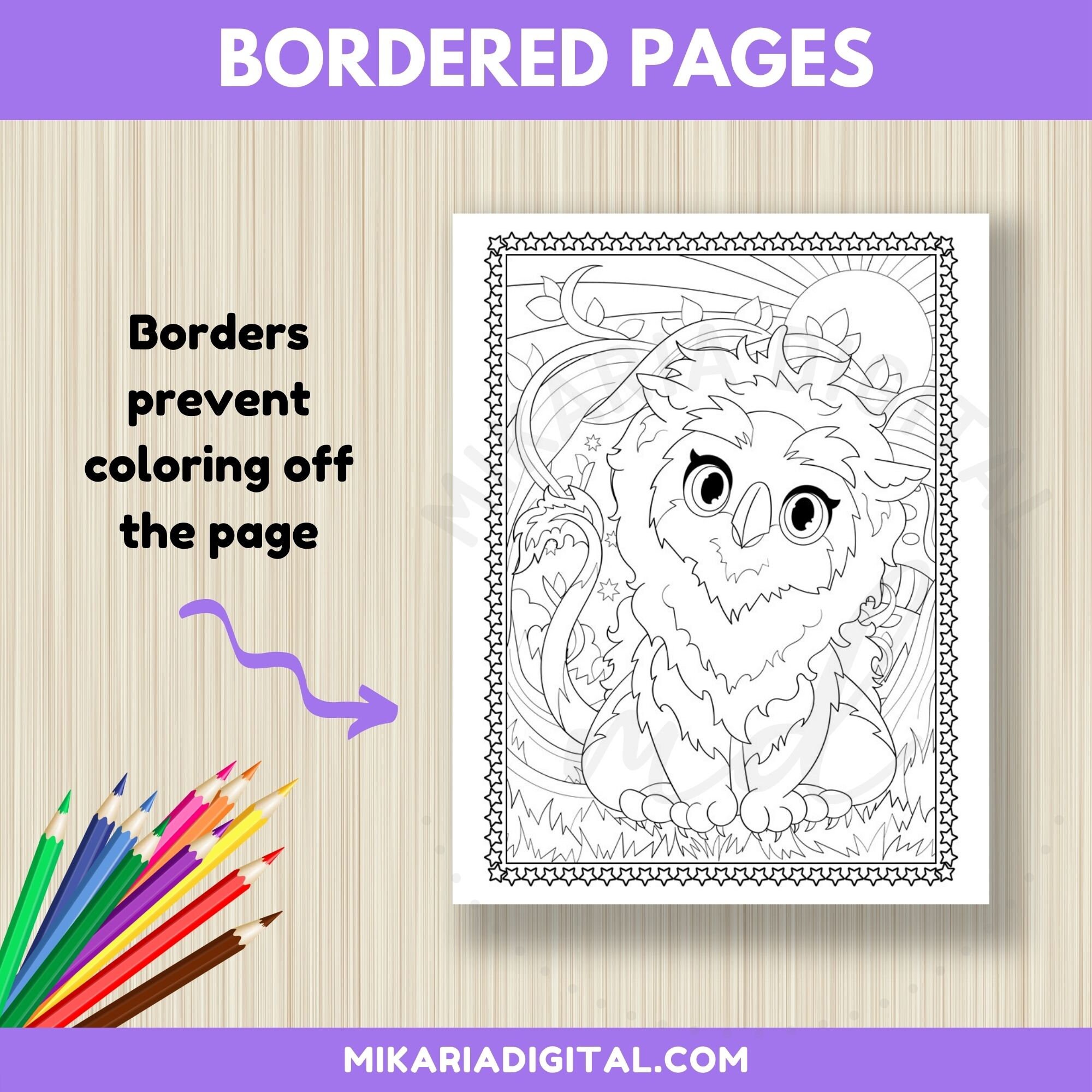 Mythical Animals Coloring Pages for Kids, Printable Chibi Coloring ...