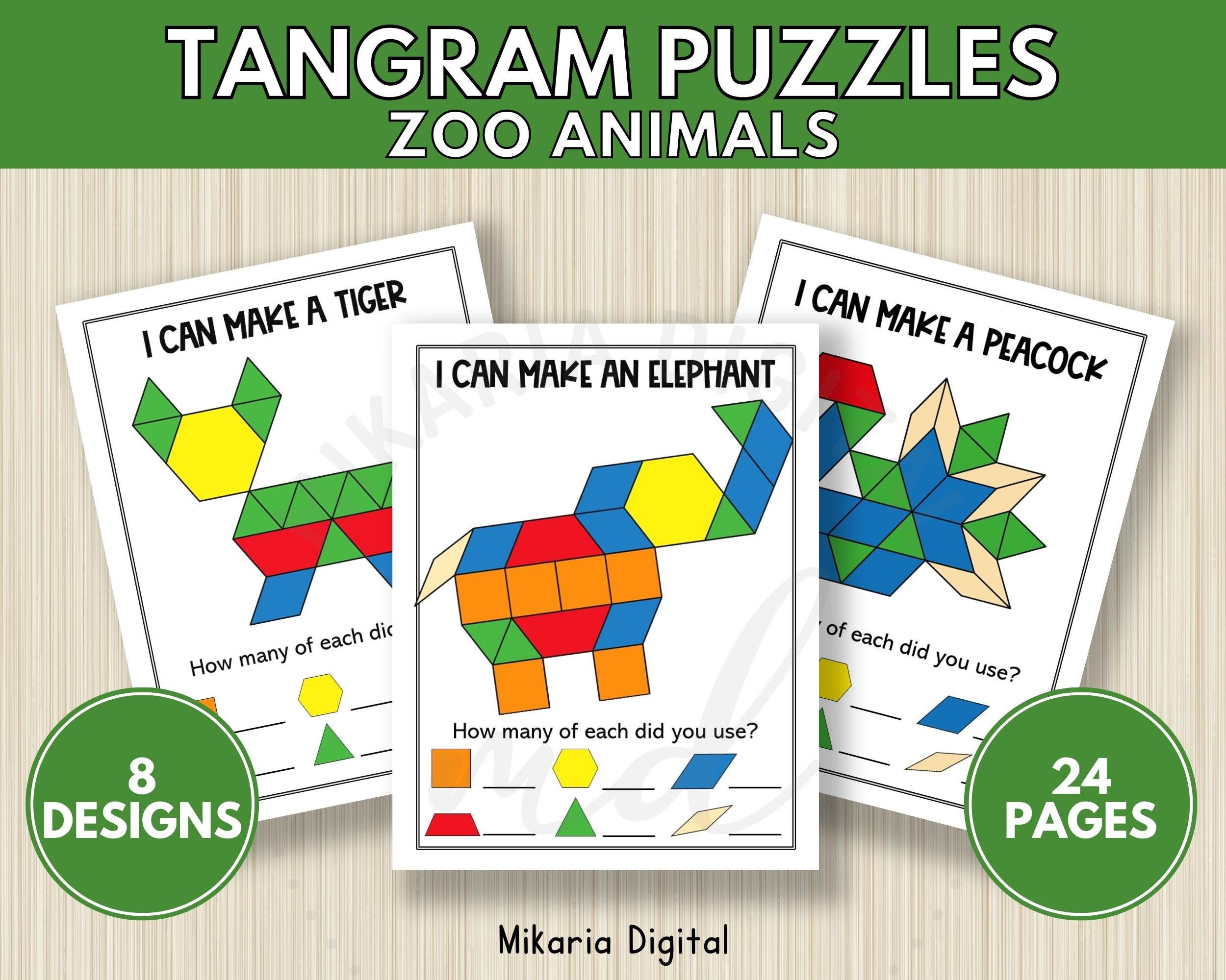 Zoo Animal Pattern Block Mats Tangram Puzzle Cards for Kids - Etsy Zoo Animal Pattern Block Mats Tangram Puzzle Cards for Kids - Etsy