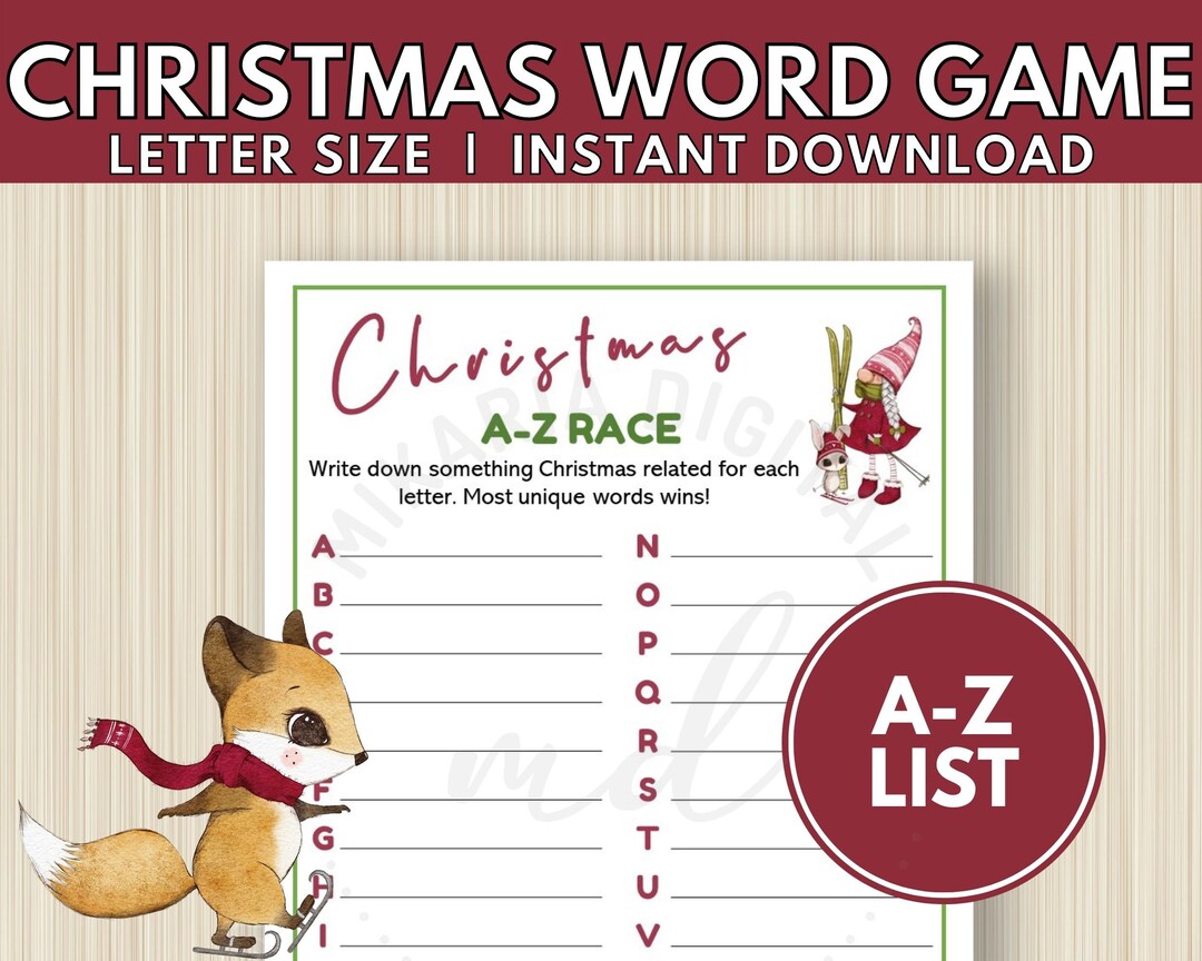 Printable Christmas Word Game for Kids Christmas Office Party - Etsy